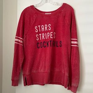 Stars Stripes and Cocktails Red Sweater